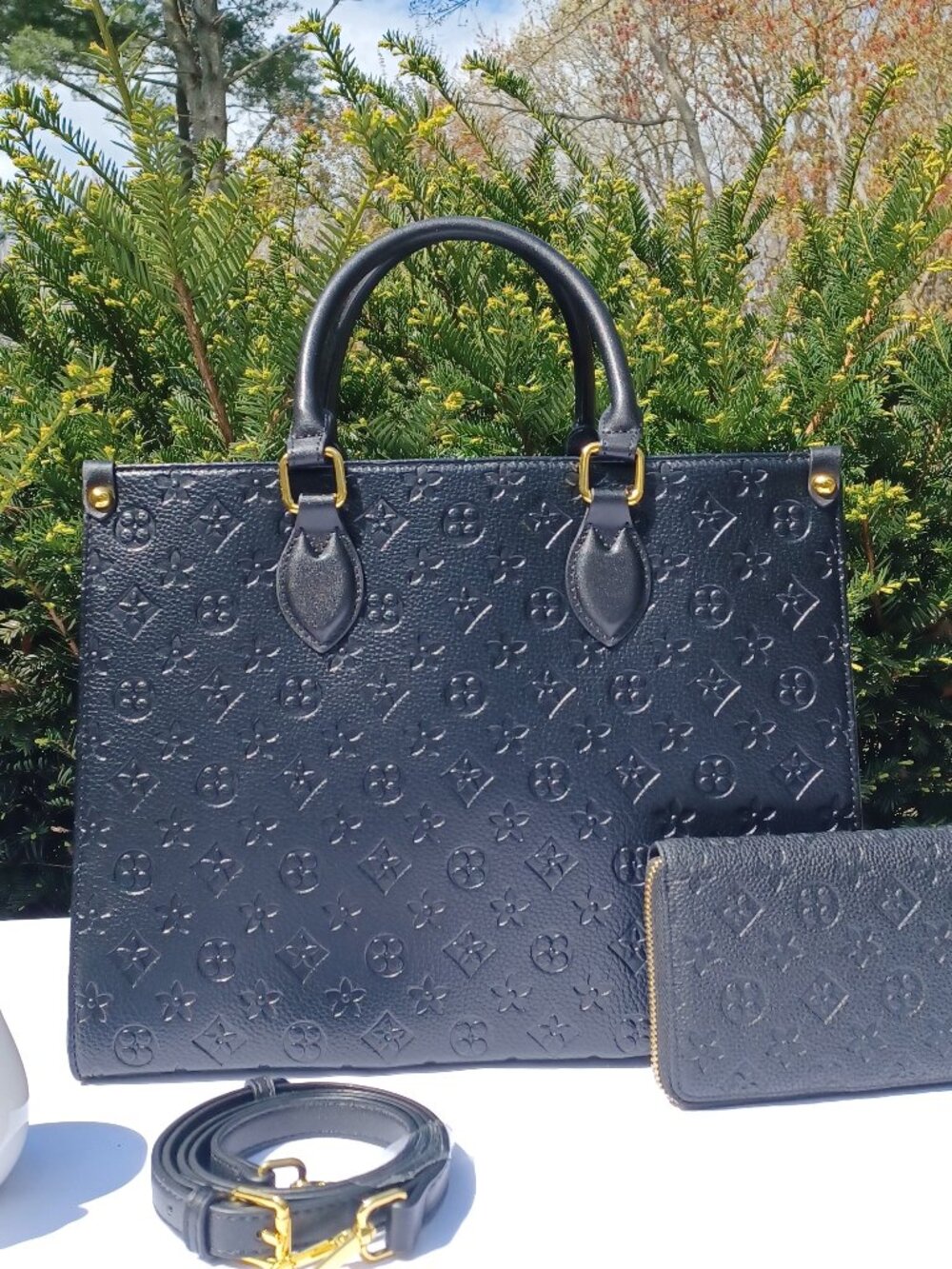 Compact Structured Tote Bag Set | Everyday Work Purse| Crossbody Strap Included